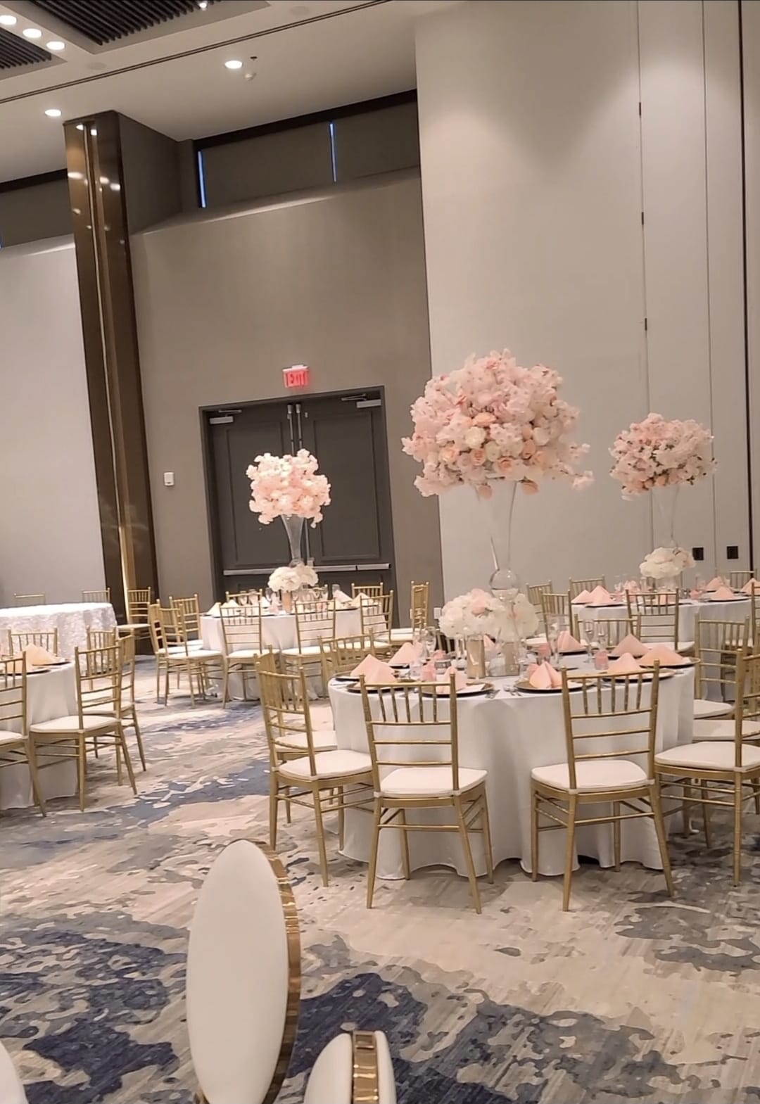 White blossom-tree tablescape